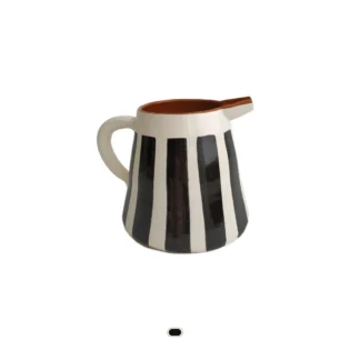 Pattern Bold Stripe Pitcher, 14 cm by Casa Cubista - Black