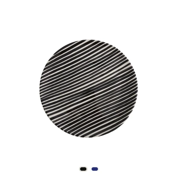 Plato Llano Pattern, Stripe, 27 cm by Casa Cubista - Black