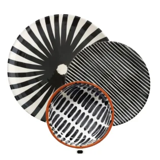 Pattern Plate Set, Stripe & Dash, 3 Pieces by Casa Cubista