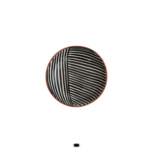 Pattern Soup/Cereal Bowl, Criss Cross, 16 cm by Casa Cubista - Black