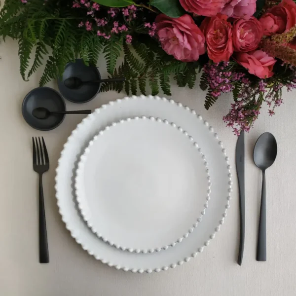 Pearl Place Setting, 5 Pieces by Costa Nova - White - PEPS5P-02202F - Orpheu Decor