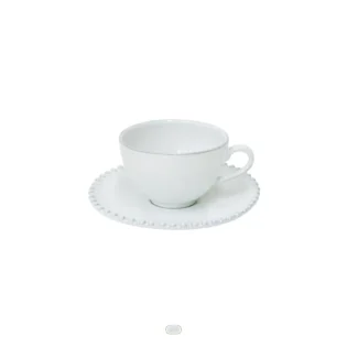 Pearl Tea Cup & Saucer, 0.25 L by Costa Nova - White