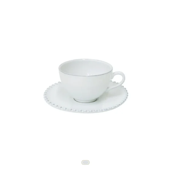 Pearl Tea Cup & Saucer, 0.25 L by Costa Nova - White