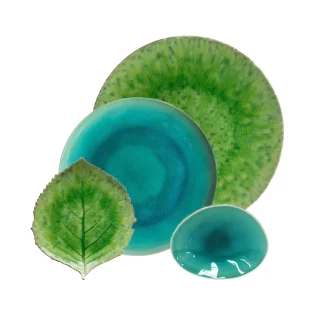Riviera com Feuille Hortênsia Assiettes, 24 Pièces by Costa Nova