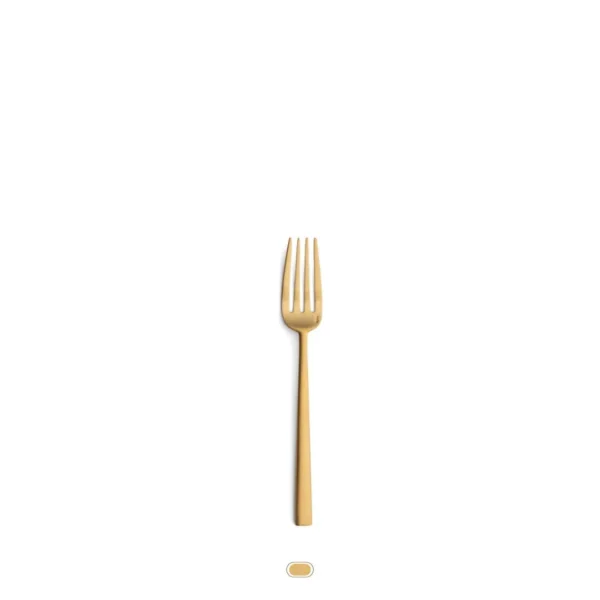 Rondo Dessert Fork by Cutipol - Matte Gold