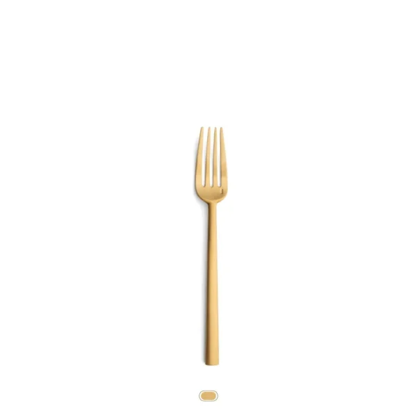 Rondo Dinner Fork by Cutipol - Matte Gold