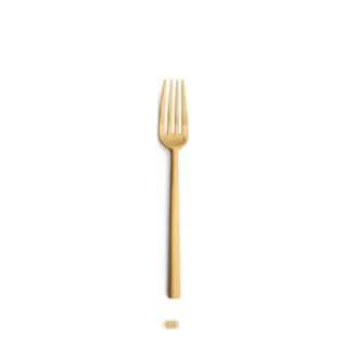 Rondo Serving Fork by Cutipol - Matte Gold