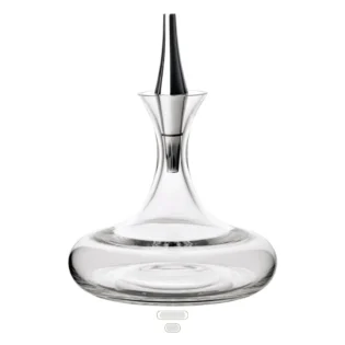 Decanter Spinning Top, 1.75 L by Topázio - Polished Steel, Silver Plated