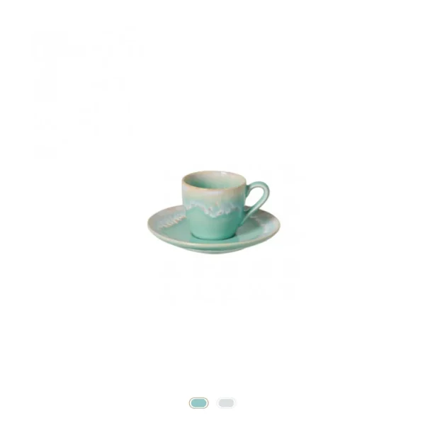 Taormina Coffee Cup & Saucer, 0.1 L by Casafina - Aqua