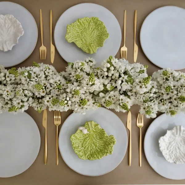 “The Lettuce” Plate, 18 cm by Laboratório D’Estórias - Green & White - V.LE005VV - Orpheu Decor