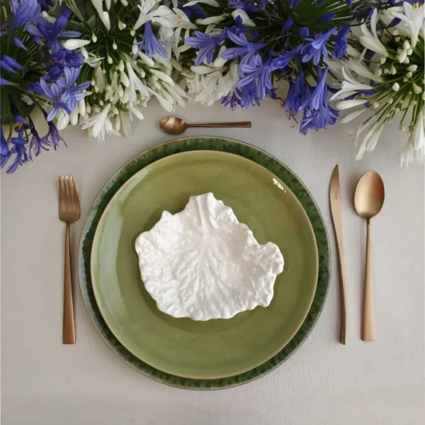 “The Lettuce” Plate, 18 cm by Laboratório D’Estórias - White - V.LE006B - Orpheu Decor