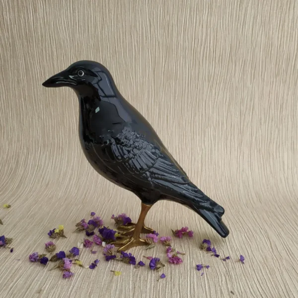 The Naughty Crow, 22 cm by Laboratório D’Estórias - Natural Brass, Black - LE.007.PC - Orpheu Decor