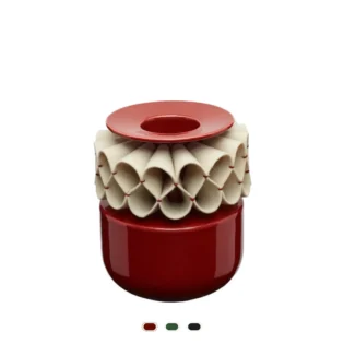 Le Vase à collerettes, 20 cm by Laboratório D’Estórias - Brick Red