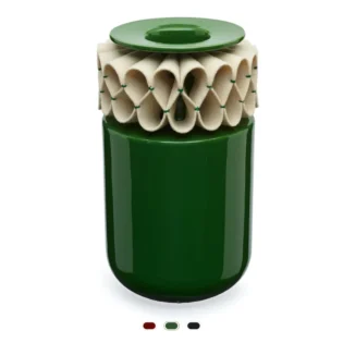 Le Vase à collerettes, 30 cm by Laboratório D’Estórias - Chrome Green